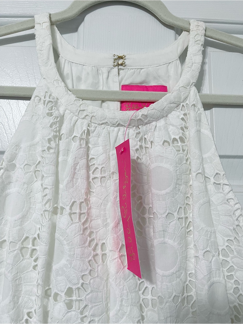 NWT Lilly Pulitzer White Eyelet embroidered Halter Midi Maxi Dress Small - Picture 8 of 14
